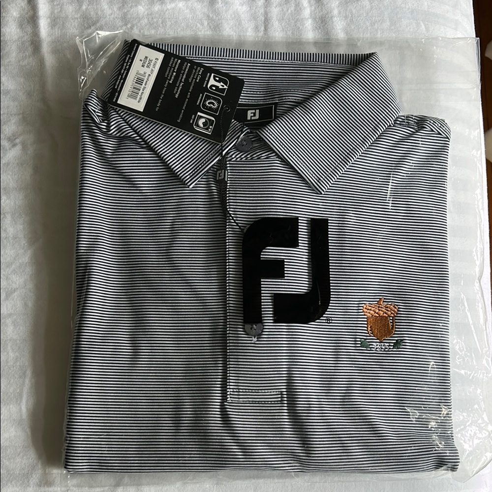 Brand new navy stripes foot joy golf shirt